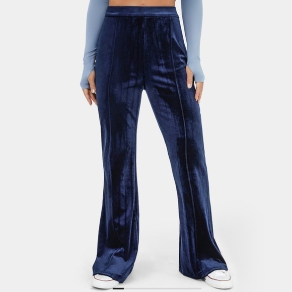Halara Blue Zip Flare Velvet Pants - Size Small - Picture 12 of 14
